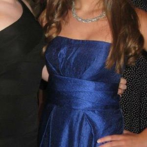 Max and Cleo strapless sapphire dress